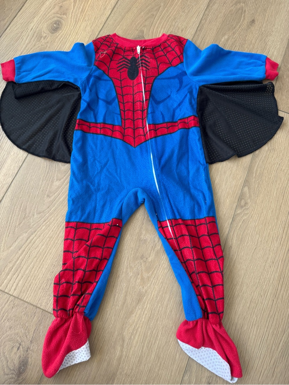 Spider-Man Blue & Red Kids Onesie Pajamas with Wings